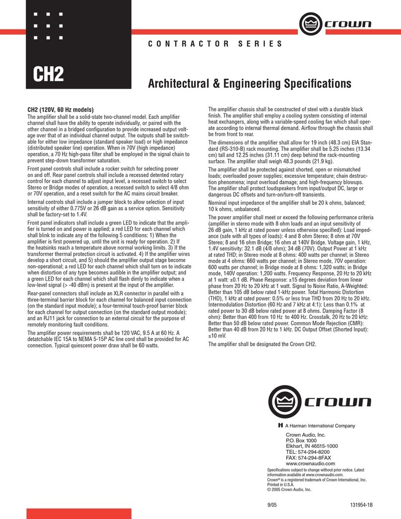 Crown CH2 User manual