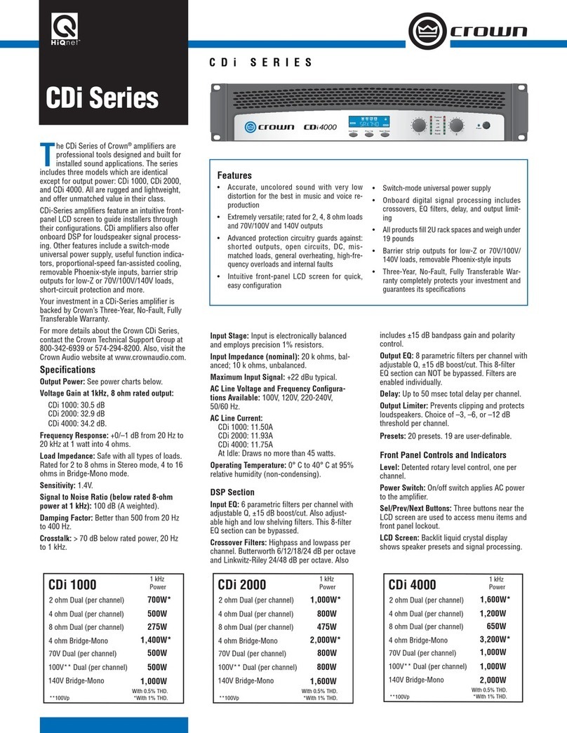 Crown CDi 1000 Specifications