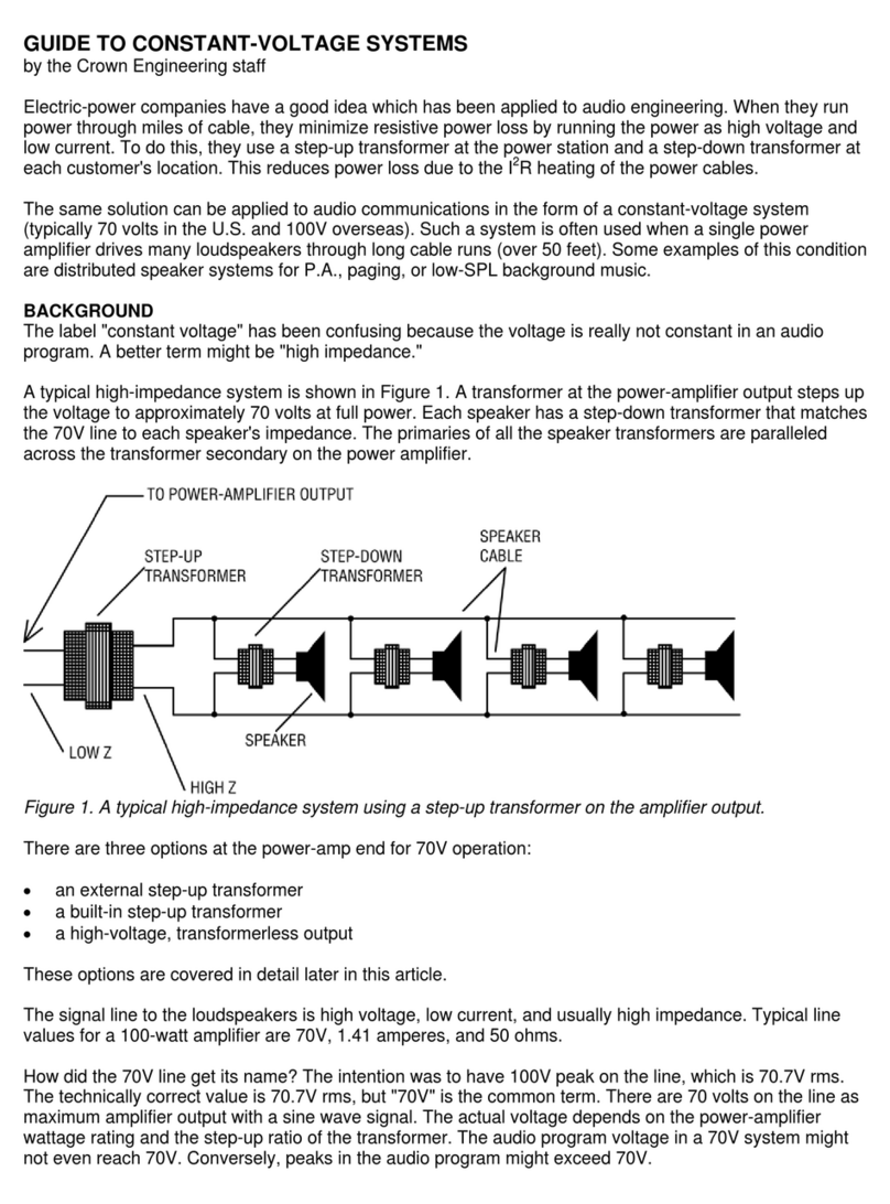 Crown CTs 1200 User manual Crown CTs 1200 User manual