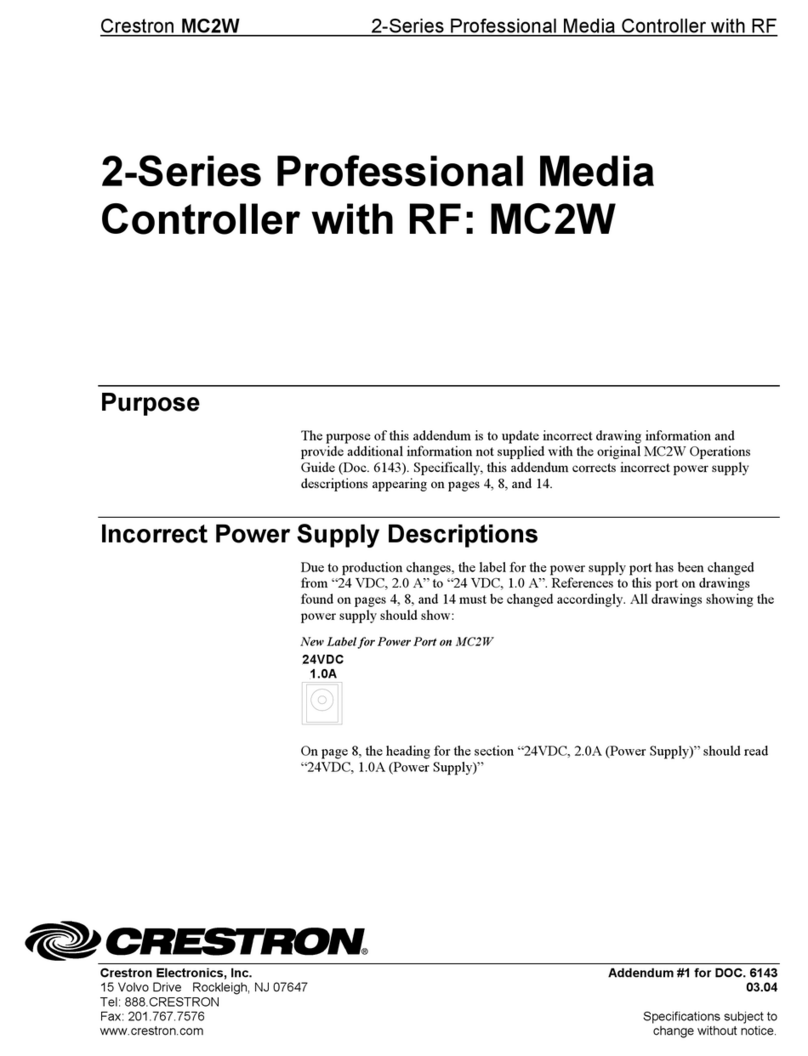 Crestron MC2W Manual