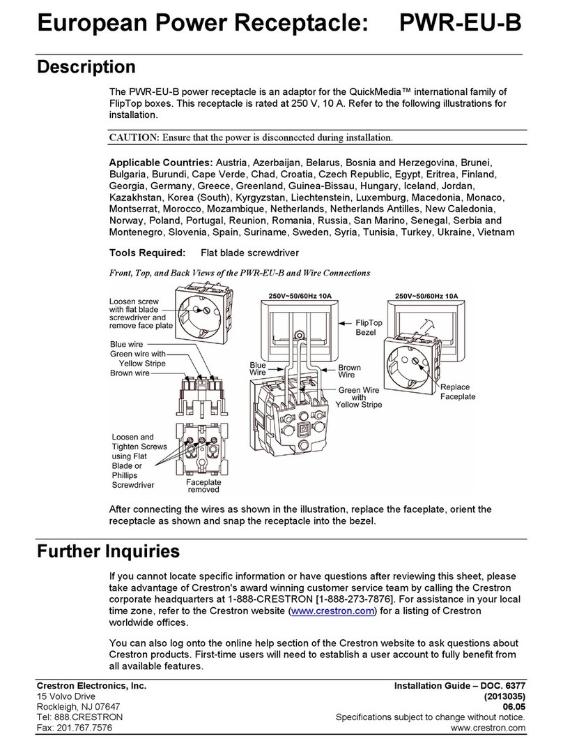 Crestron PWR-EU-B User manual