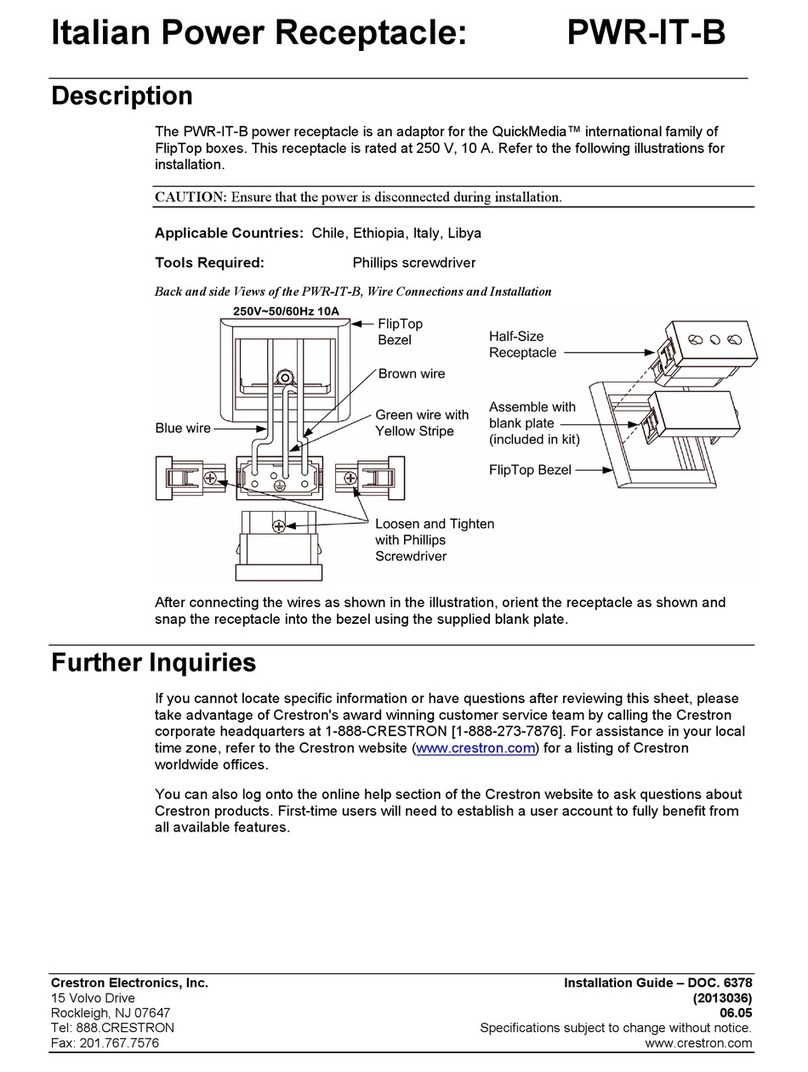 Crestron PWR-IT-B installation guide