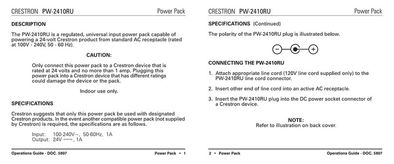 Crestron PW-2410RU User manual