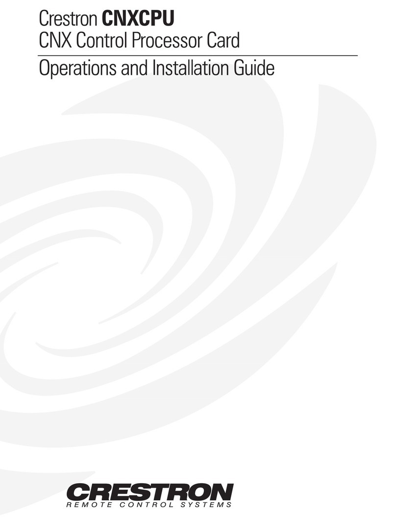 Crestron CNXCPU Operations & installation guide