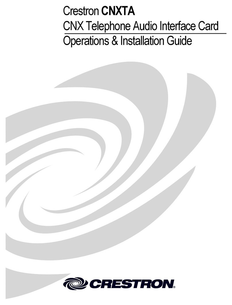Crestron CNXTA Operations & installation guide