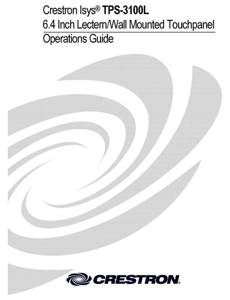 Crestron Isys TPS-3100L User manual