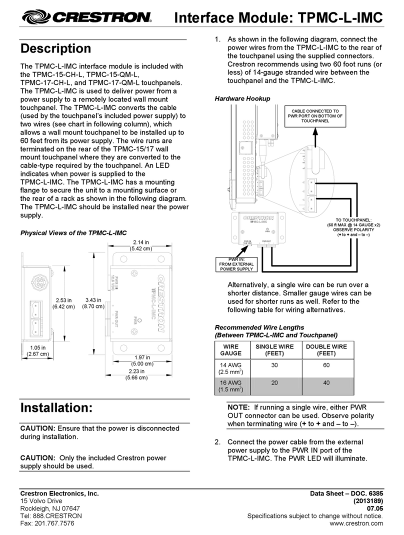 Crestron TPMC-L-IMC User manual