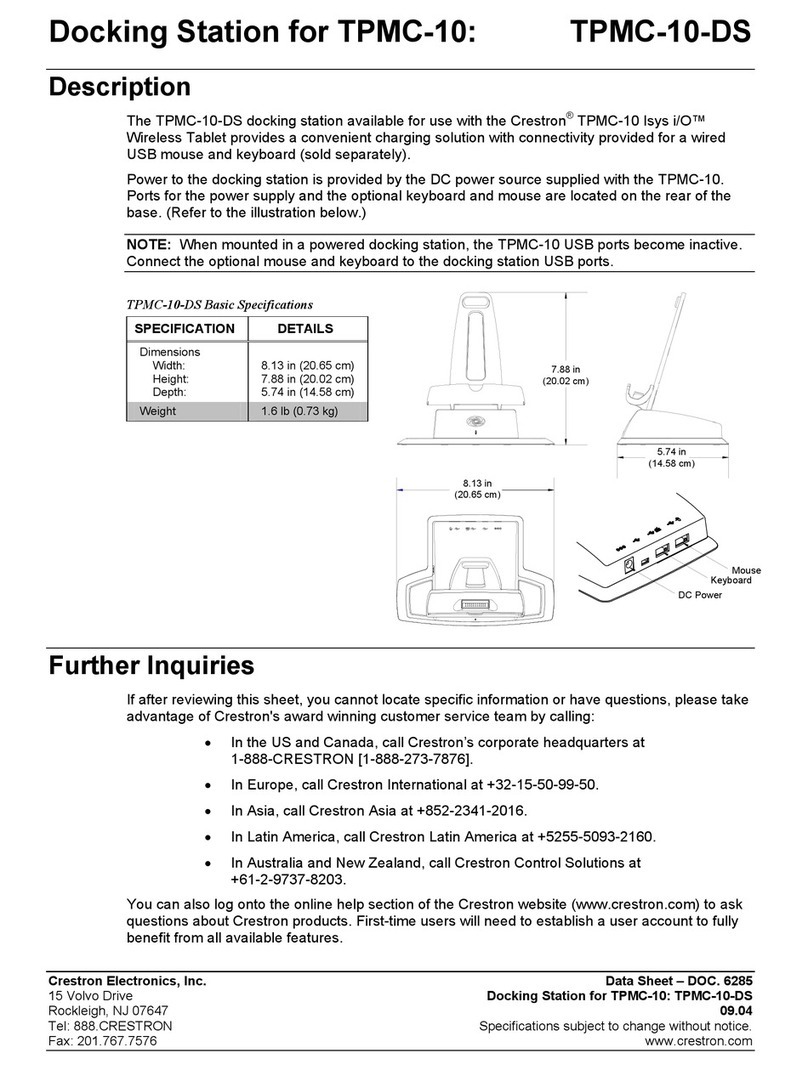 Crestron TPMC-10-DS User manual