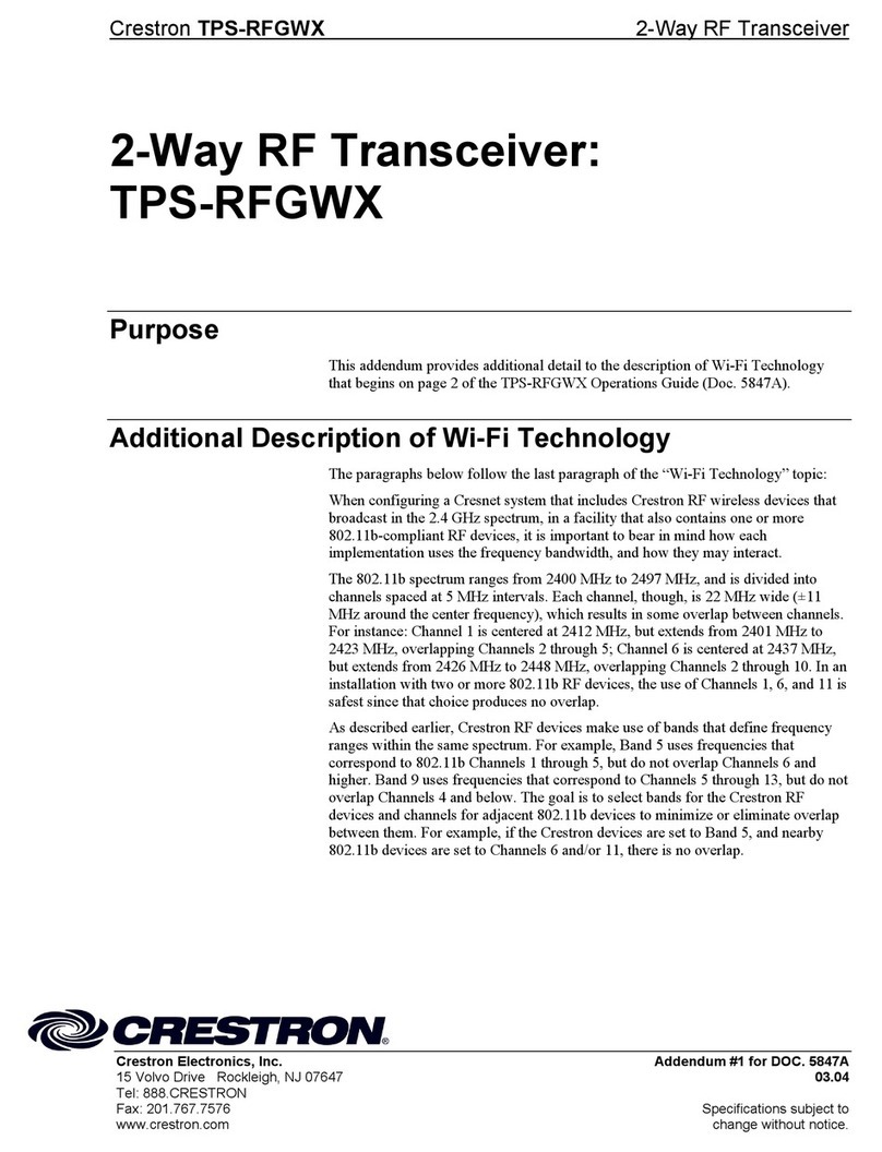 Crestron TPS-RFGWX Manual