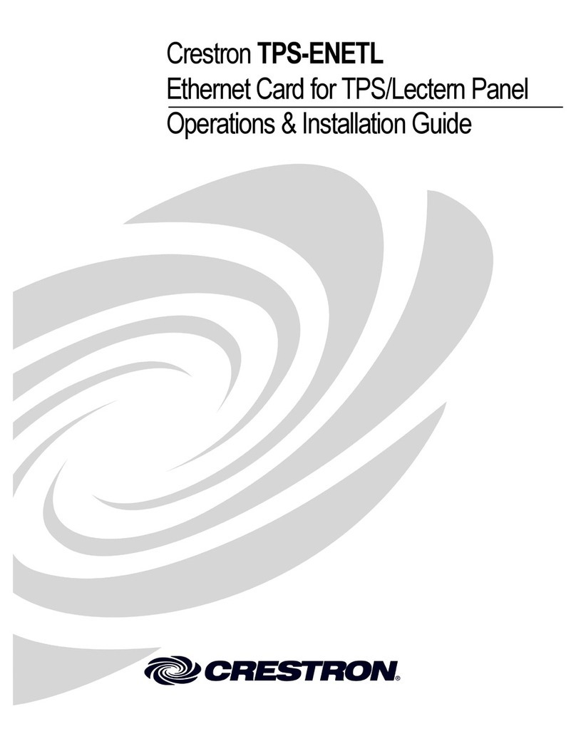 Crestron TPS-ENETL Operations & installation guide