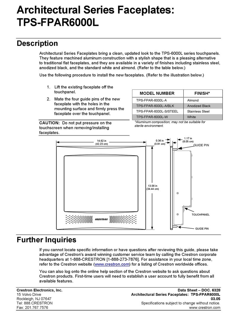 Crestron TPS-FPAR6000L User manual