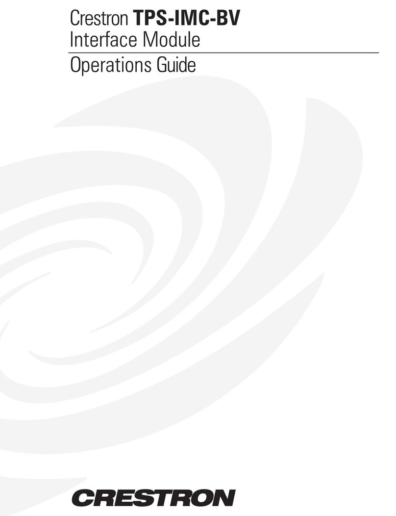 Crestron TPS-IMC-BV Operation guide