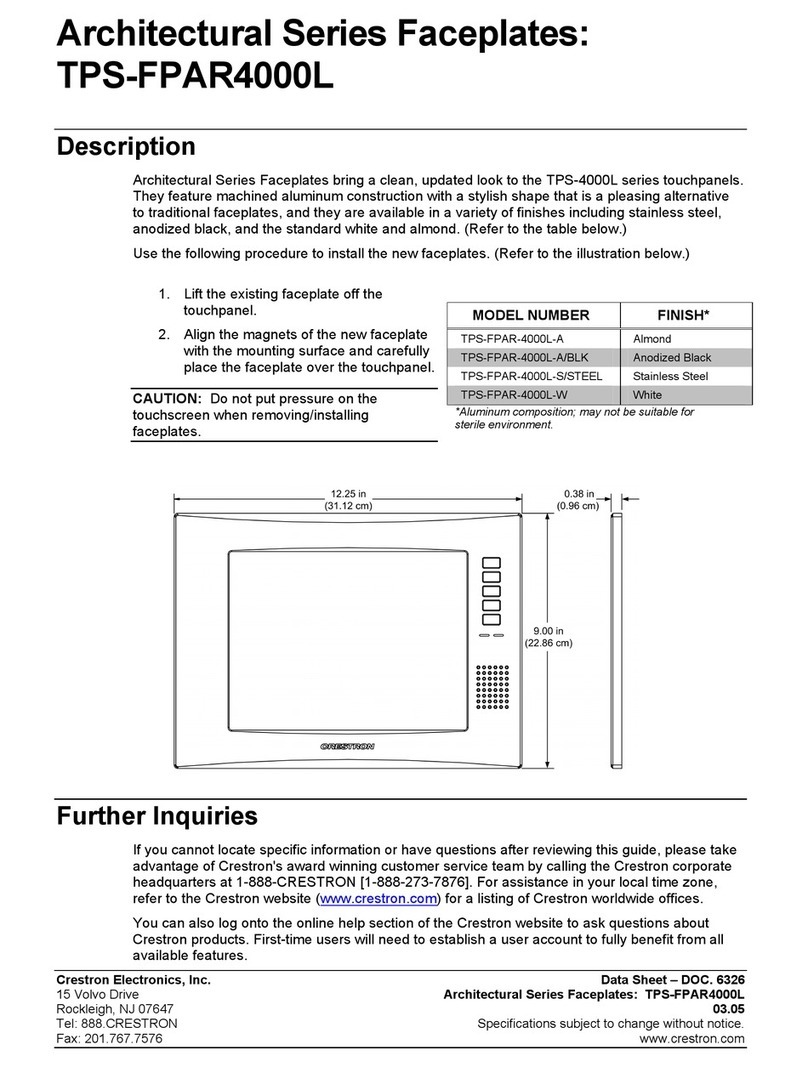 Crestron TPS-FPAR4000L User manual