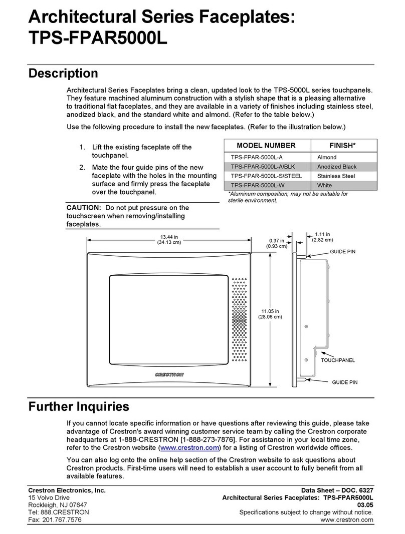 Crestron TPS-FPAR5000L datasheet