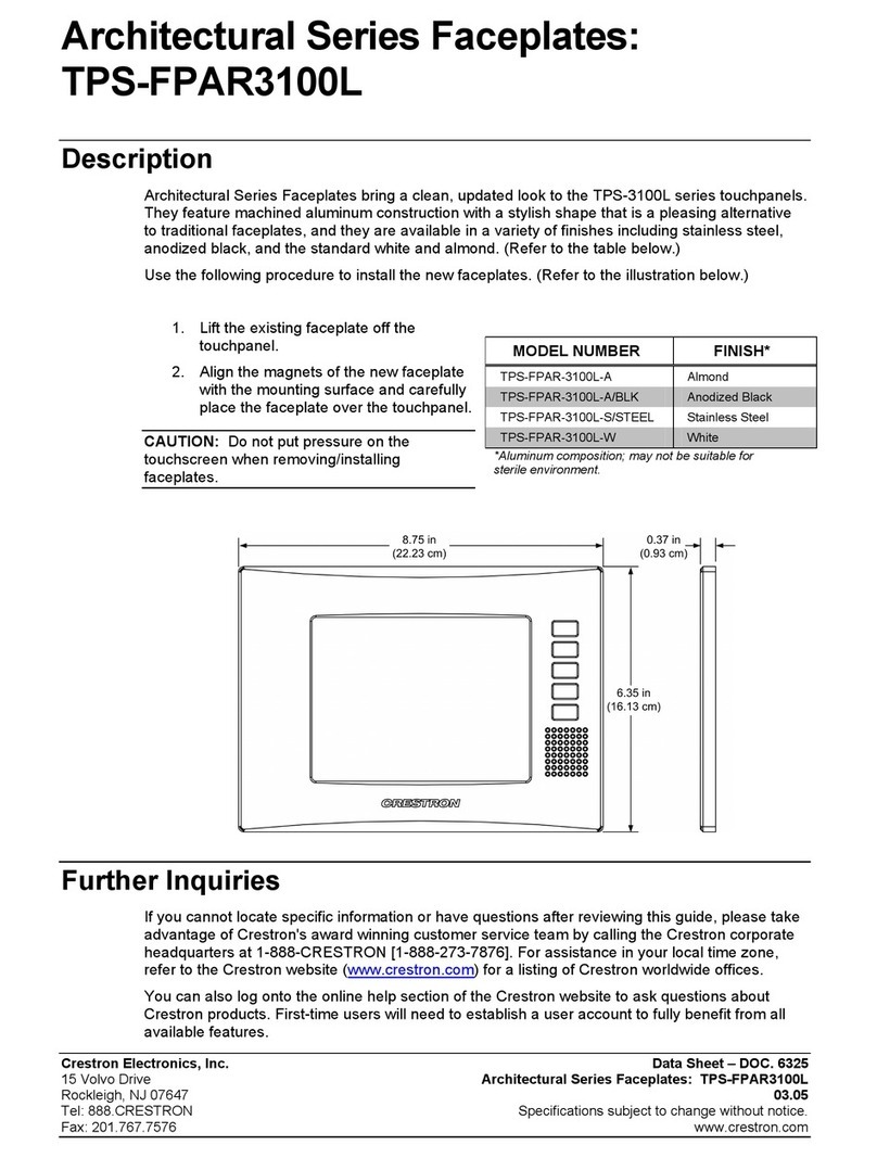 Crestron TPS-FPAR3100L User manual