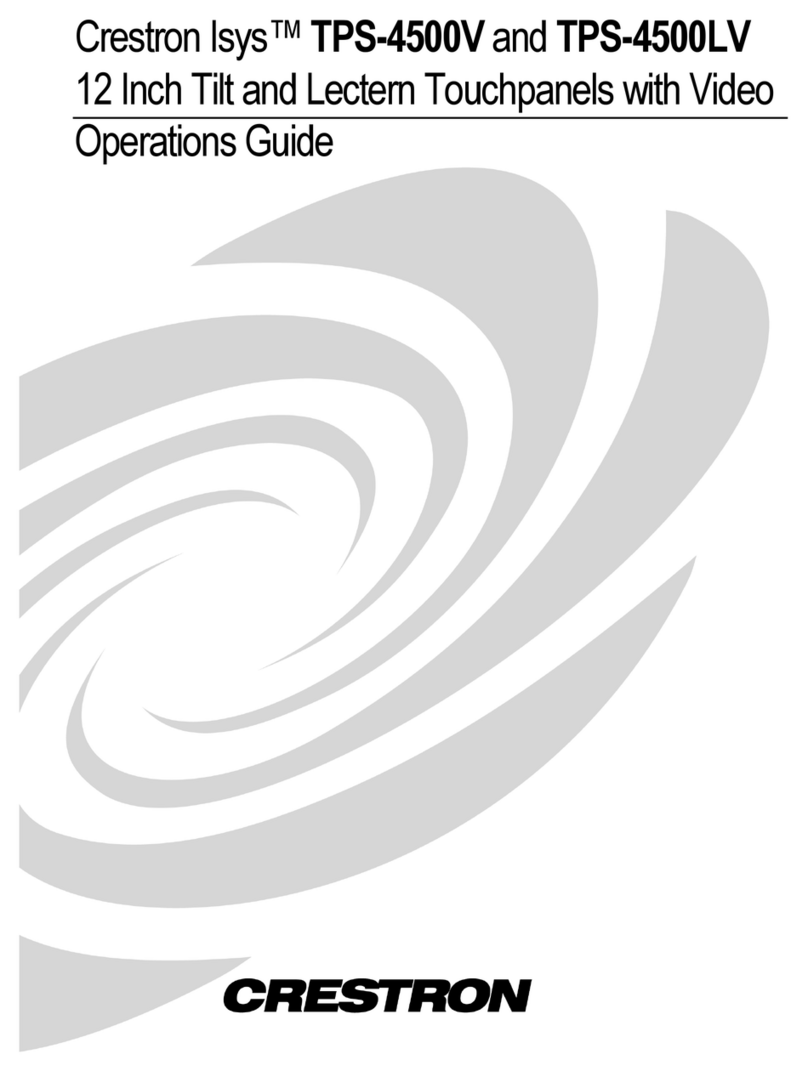 Crestron Isys TPS-4500LV User manual