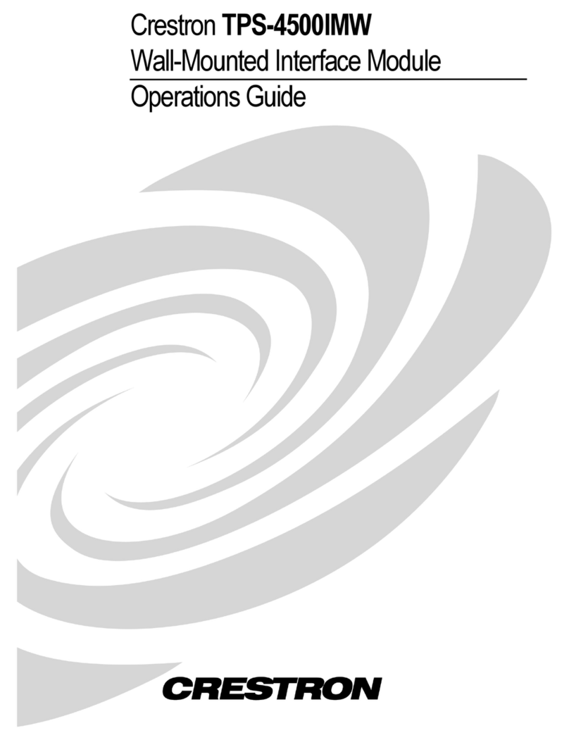Crestron TPS-4500IMW Operation guide