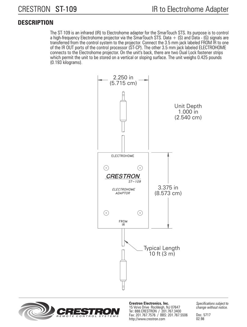 Crestron ST-109 User manual