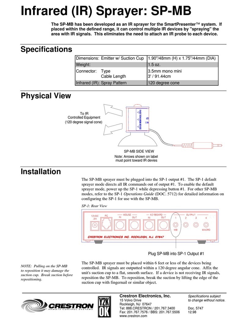 Crestron SP-MB User manual Crestron SP-MB User manual