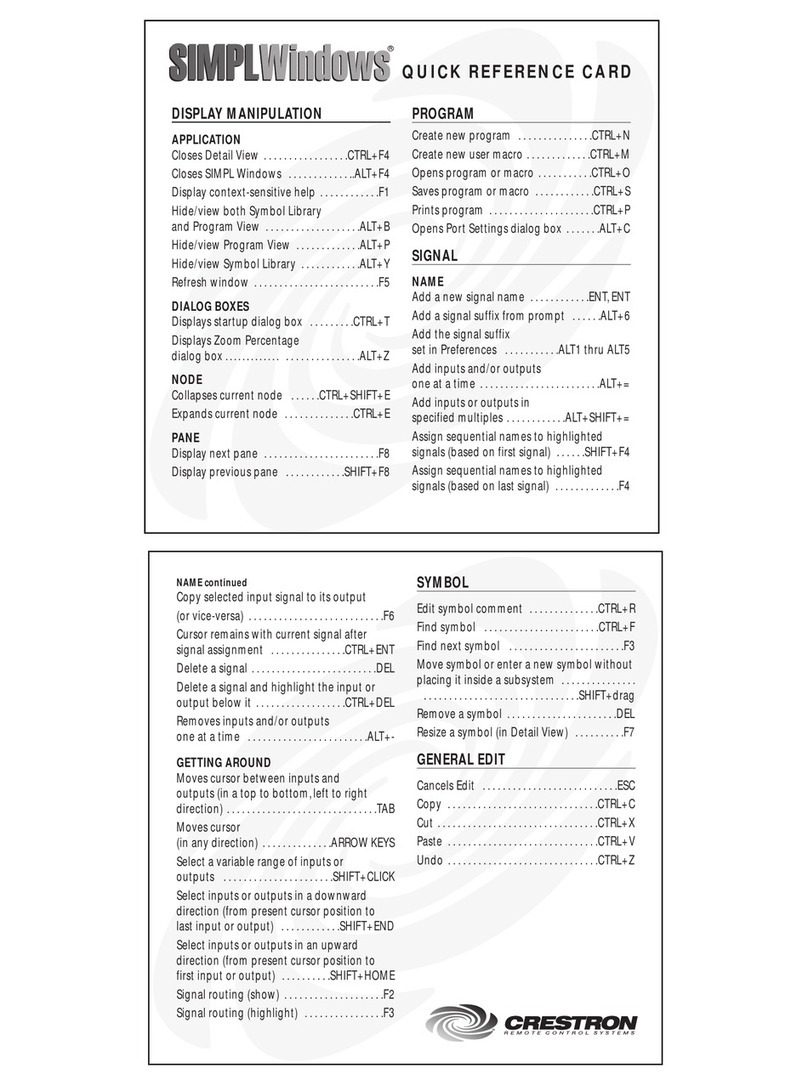 Crestron SIMPL Windows Reference guide