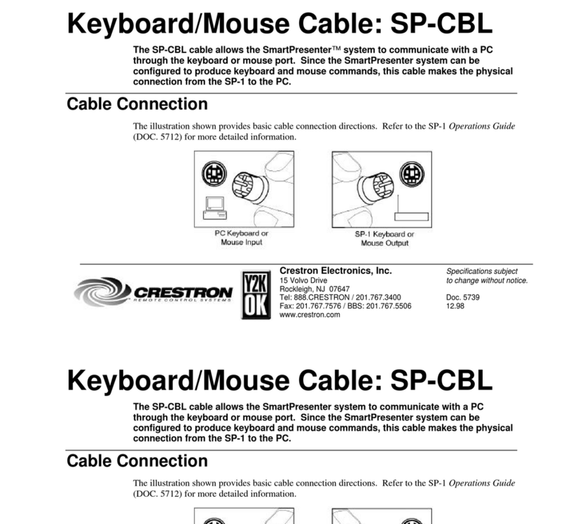 Crestron SP-CBL Instruction Manual