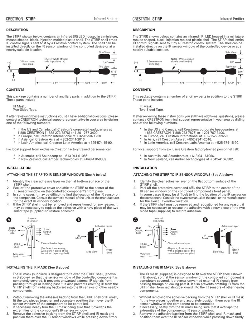 Crestron STIRP User manual Crestron STIRP User manual