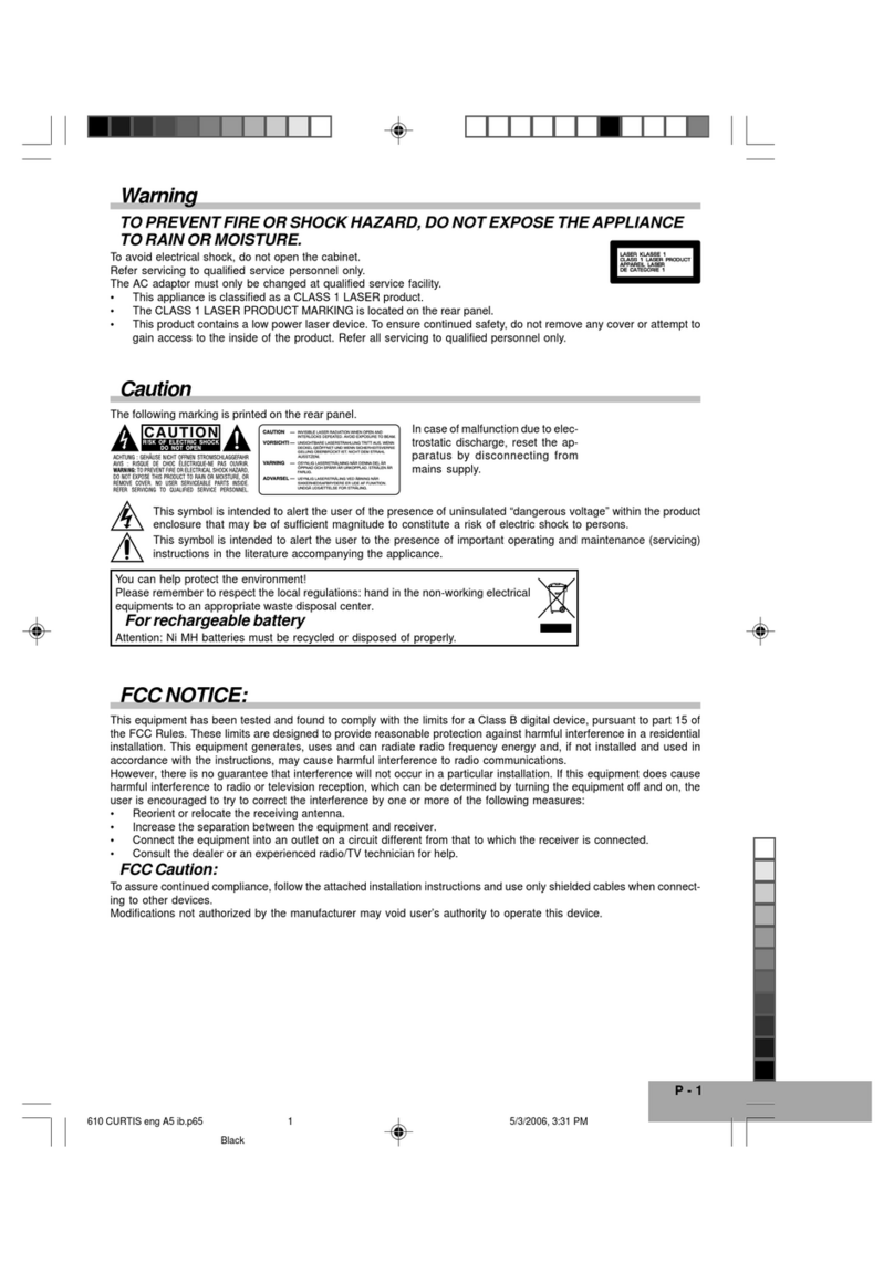 Curtis DVD8433 User manual
