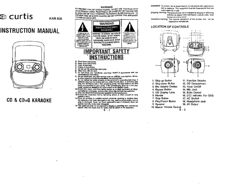 Curtis KAR 808 User manual
