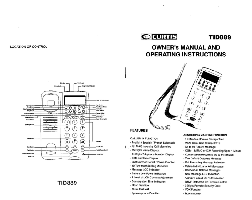 Curtis TID889 Manual