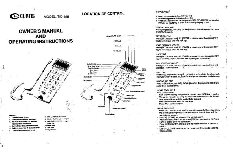 Curtis TID-855 Manual