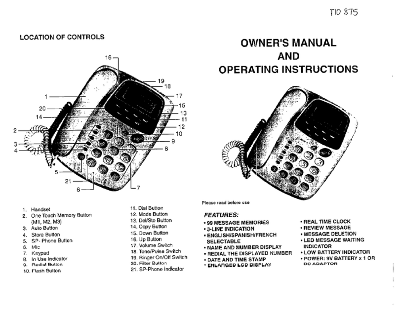 Curtis TID 875 Manual
