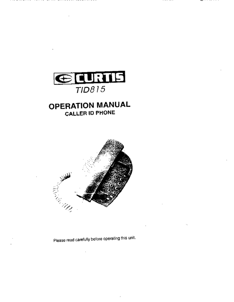 Curtis TID815 Operation manual