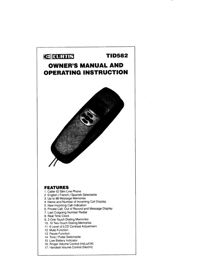Curtis TID582 Owner's Manual and Operating Instructions