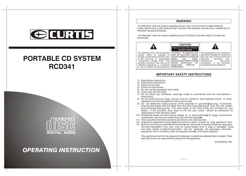 Curtis RCD341 User manual Curtis RCD341 User manual