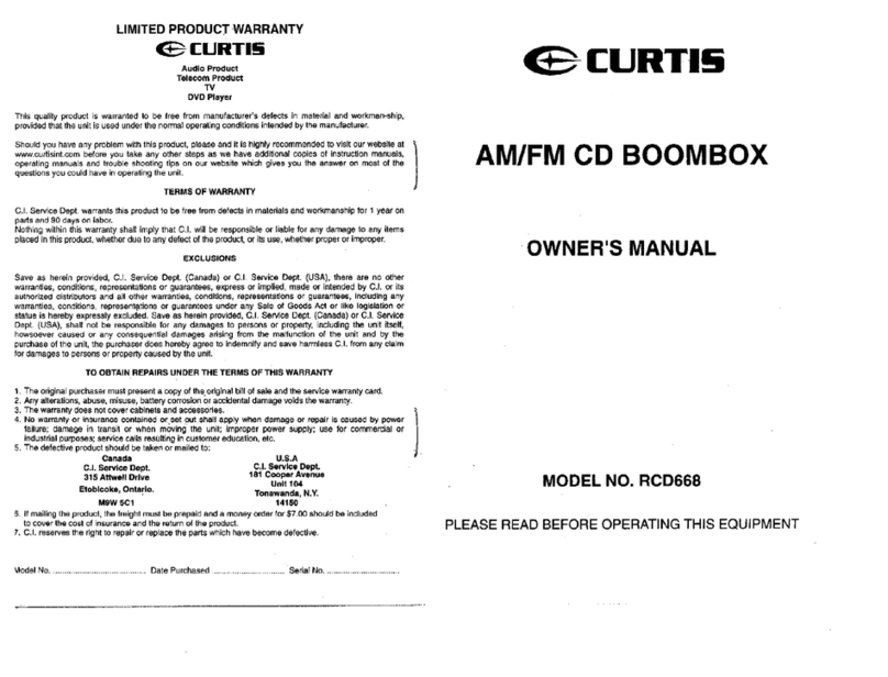 Curtis RCD668 User manual