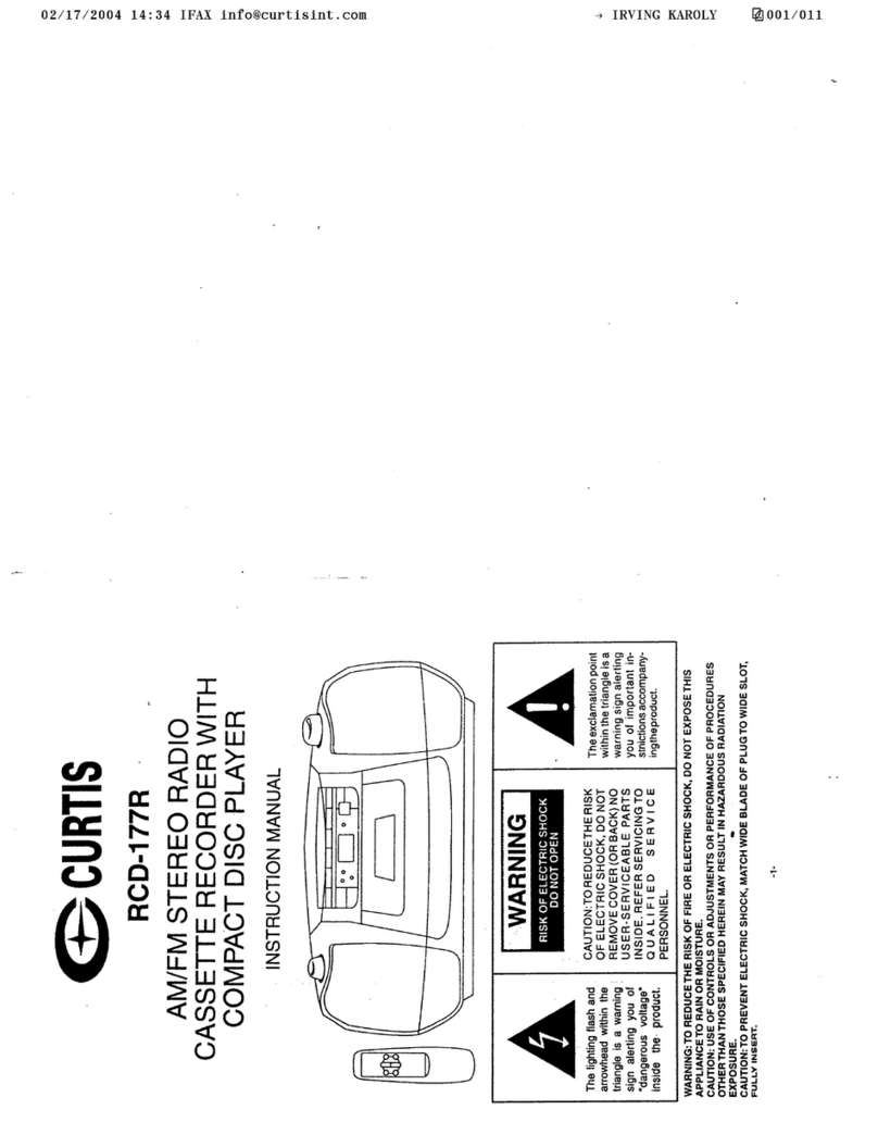 Curtis RCD177R User manual