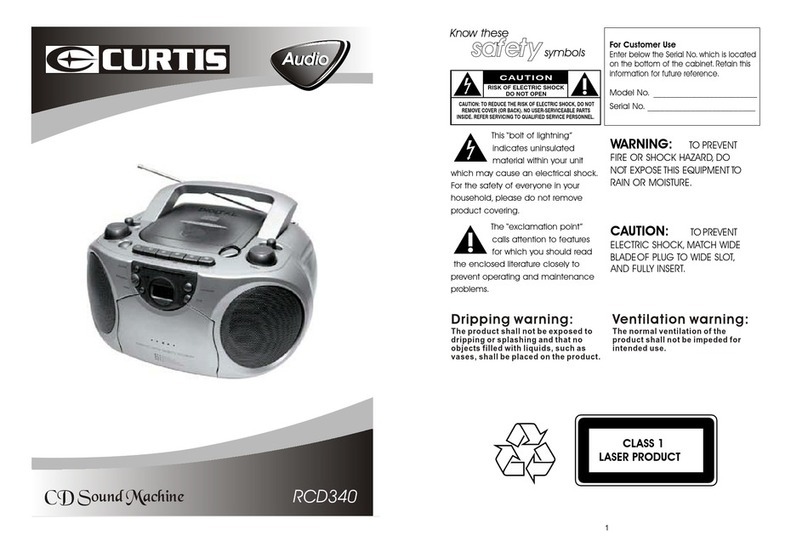 Curtis RCD340 User manual Curtis RCD340 User manual
