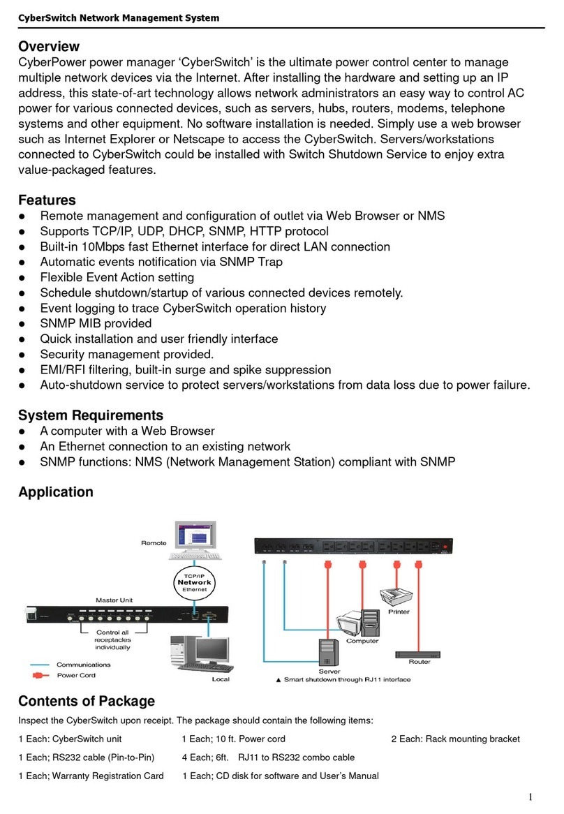 CyberPower CyberSwitch CSW8RU User manual