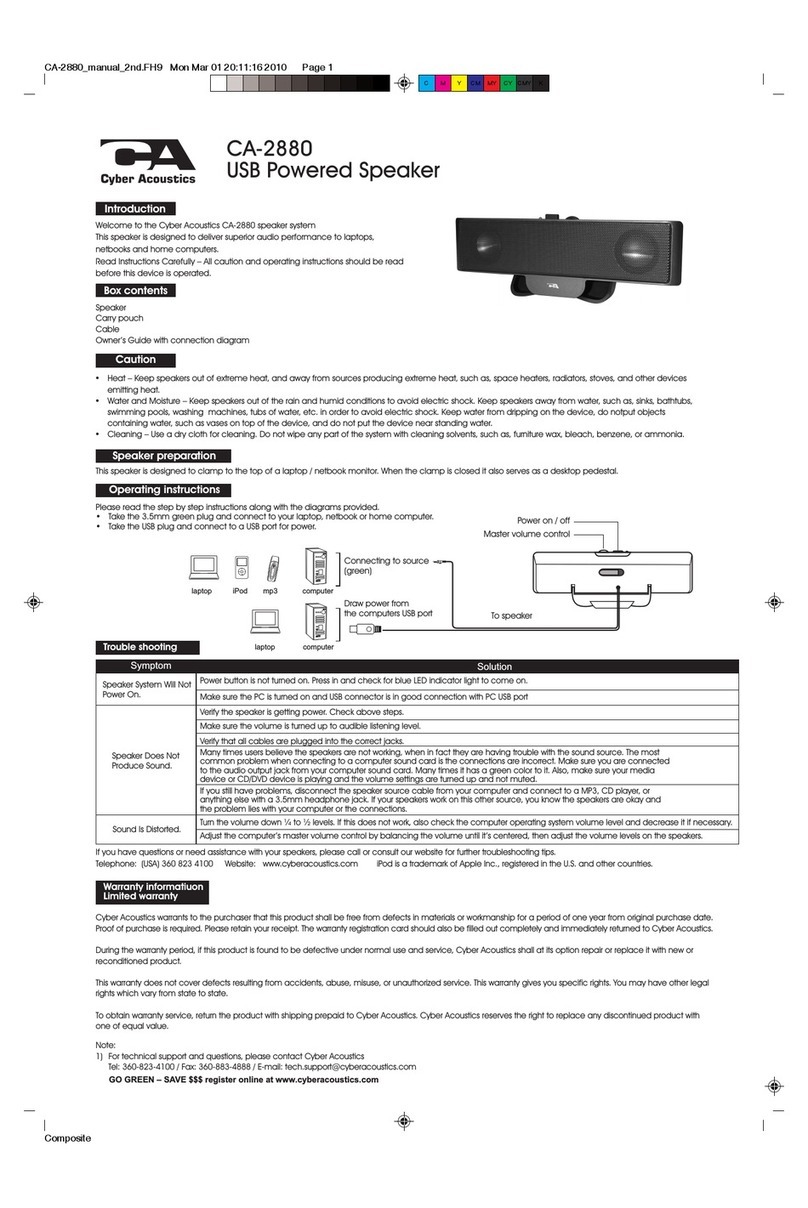 Cyber Acoustics CA-2880 user guide