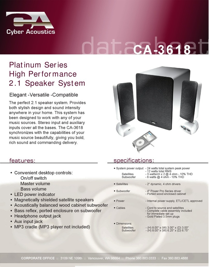 Cyber Acoustics CA-3618 User manual