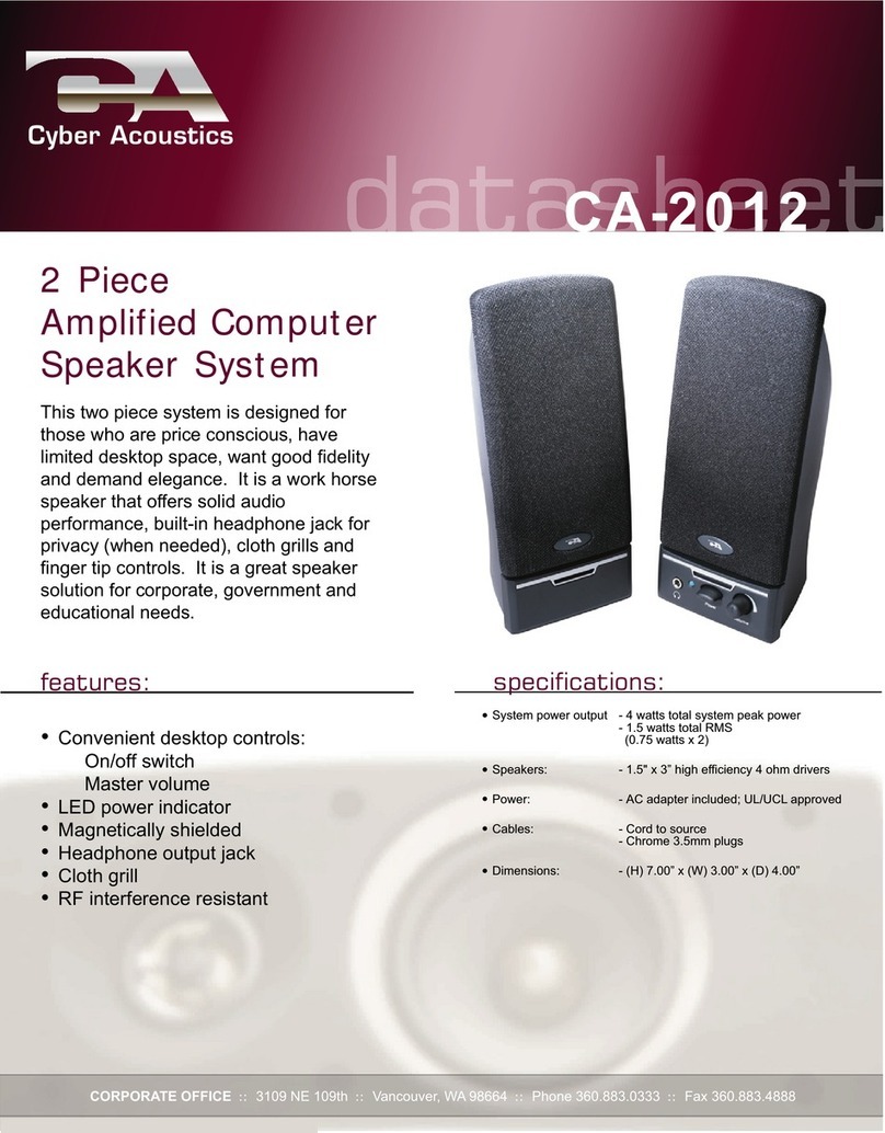 Cyber Acoustics CA-2012 User manual