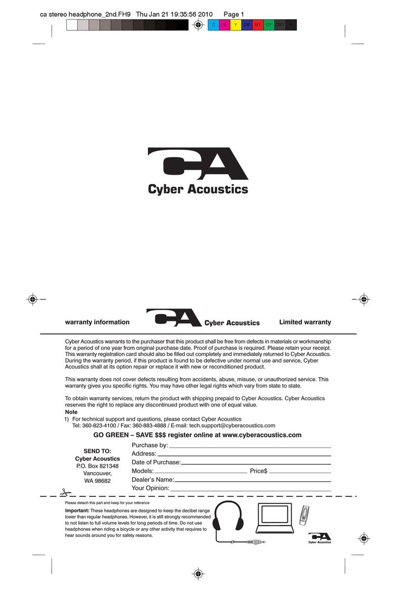 Cyber Acoustics ACM-7002 Warranty