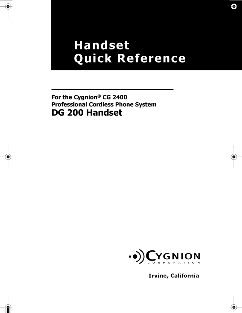 Cygnion DG200 Quick reference guide