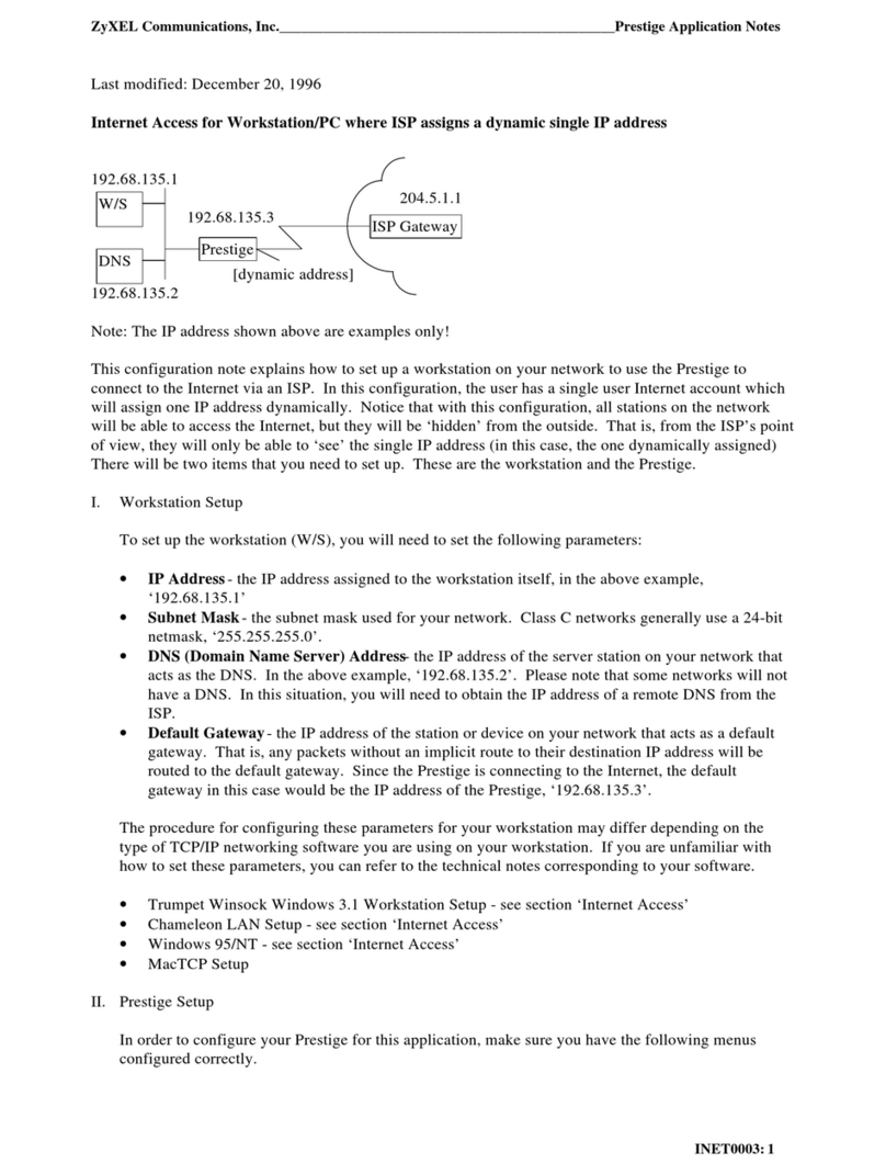 ZyXEL Communications Prestige 642M series Application notes ZyXEL Communications Prestige 642M series Application notes