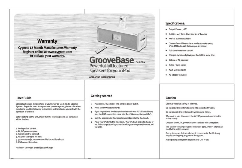 Cygnett GrooveBase CY-A-GBA operating instructions
