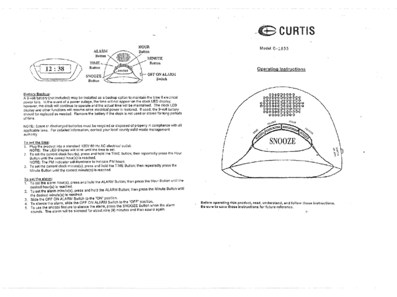 Curtis C-1855 operating instructions