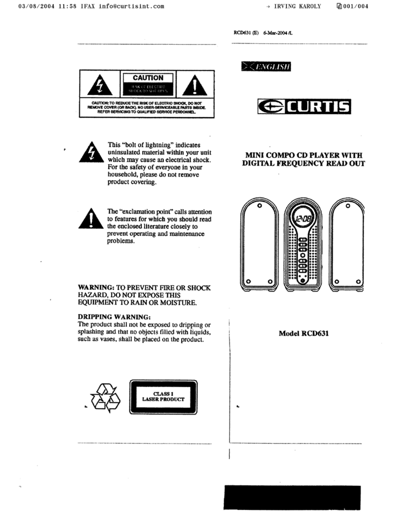 Curtis RCD631 User manual