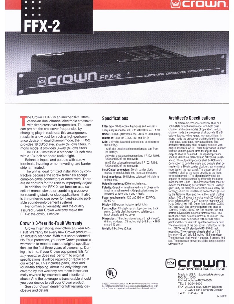 Crown FFX-2 User manual