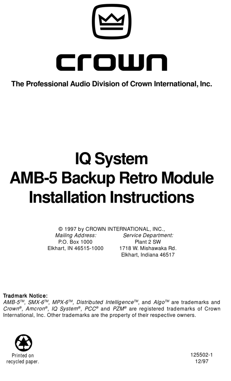 Crown IQ system AMB-5 User manual