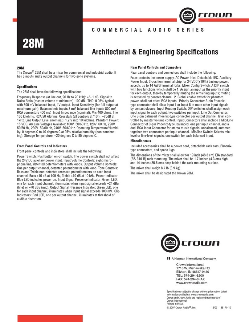 Crown 28M User manual